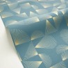 Caselio|Art-Déco-Tapete mit Muscheln in Blau und Gold|Art Deco