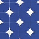 Caselio|Retro Tapete mit Vintage Quadraten in Blau|Karos