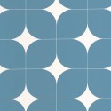 Caselio|Retro Tapete mit Vintage Quadraten in Petrolblau|Karos