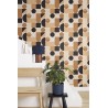 Caselio|Bauhaus style geometric wallpaper, black and brown|Circles