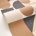 Caselio|Bauhaus style geometric wallpaper, black and brown|Circles