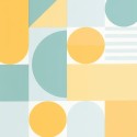 Caselio|Papier peint style Bauhaus jaune|Jeunesse