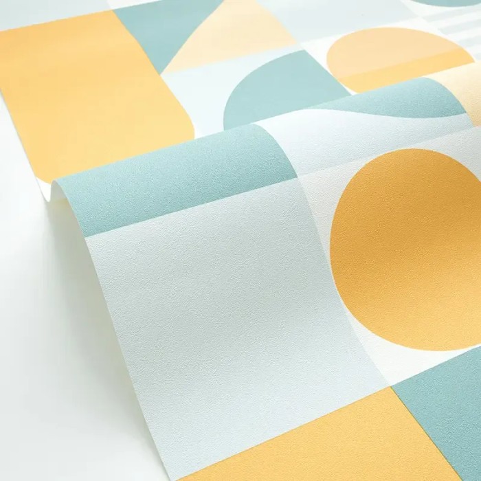 Papel pintado estilo bauhaus amarillo - Caselio Outlines 105056276