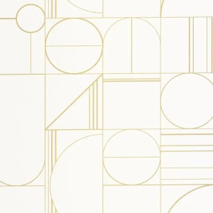 Caselio|Modern bedroom wallpaper, metallic green and gold|Wallpaper