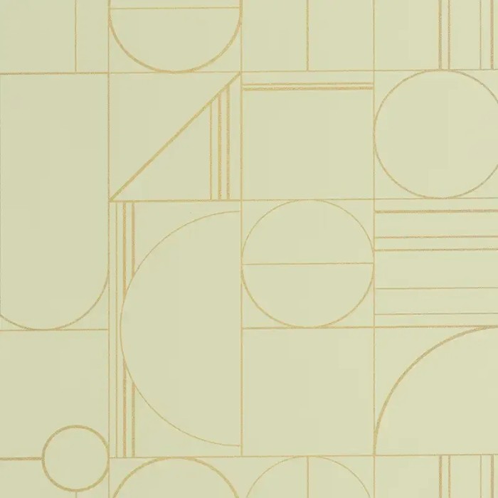 Caselio|Papel pintado para dormitorio moderno, verde y dorado metalizado|Papel Pintado