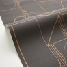 Caselio|Moderne Tapete in metallischem Schwarz und Kupfer|Kreisen