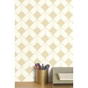 Caselio|Papier peint art déco 3D, blanc et doré|Art Déco