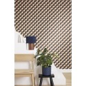 Caselio|3D geometric maze wallpaper in black|Modern