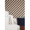 Caselio|3D geometric maze wallpaper in black|Modern