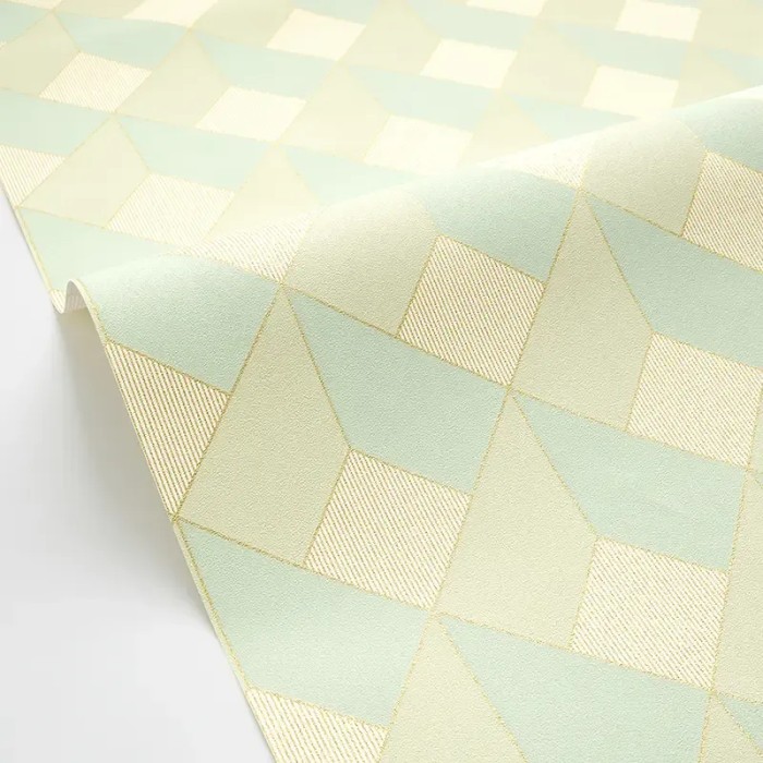Caselio|Papier peint labyrinthe géométrique 3D vert|Papier Peint