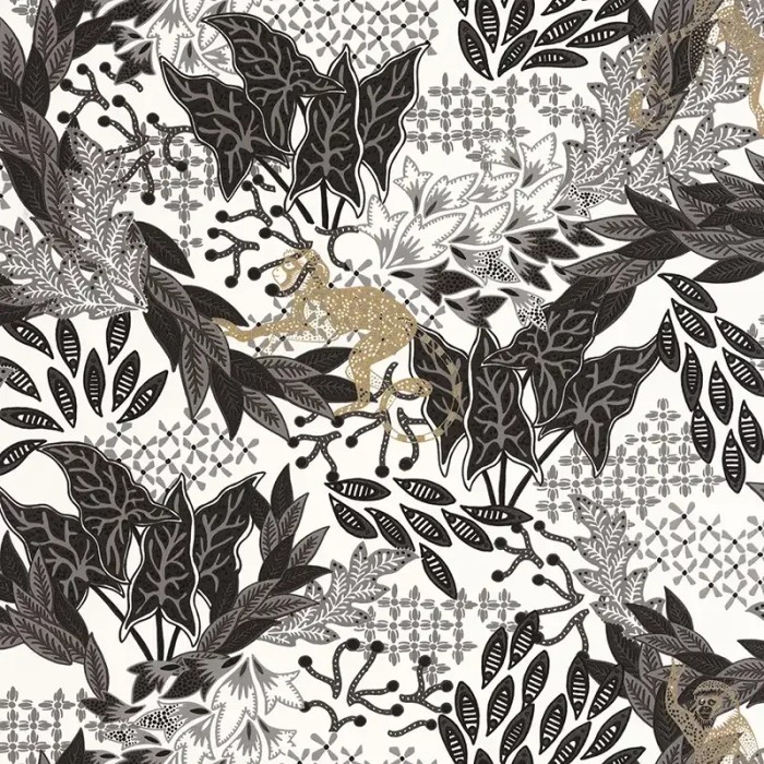 Caselio|Papel pintado moderno con monos y selva tropical|Tropical