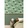 Caselio|Tropical jungle wallpaper with monkeys, green and gold|Tropical
