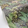 Caselio|Tropical jungle wallpaper with monkeys, black and green|Wallpaper