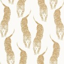 Caselio|Papier peint panthères sauvages blanc et doré|Ethnique