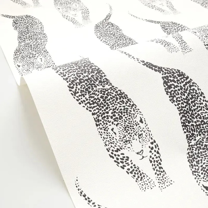 Caselio|Papel pintado panteras salvajes blanco y negro|Papel Pintado