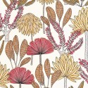 Caselio|Papel pintado moderno, palmeras tropicales rosa fucsia|Moderno