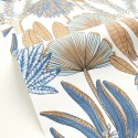 Caselio|Papel pintado tropical, palmeras azul|Moderno