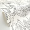 Caselio|Papier peint palmiers tropicaux noir et blanc|Papier Peint