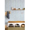 Caselio|Wavy blue and white striped wallpaper|Stripes