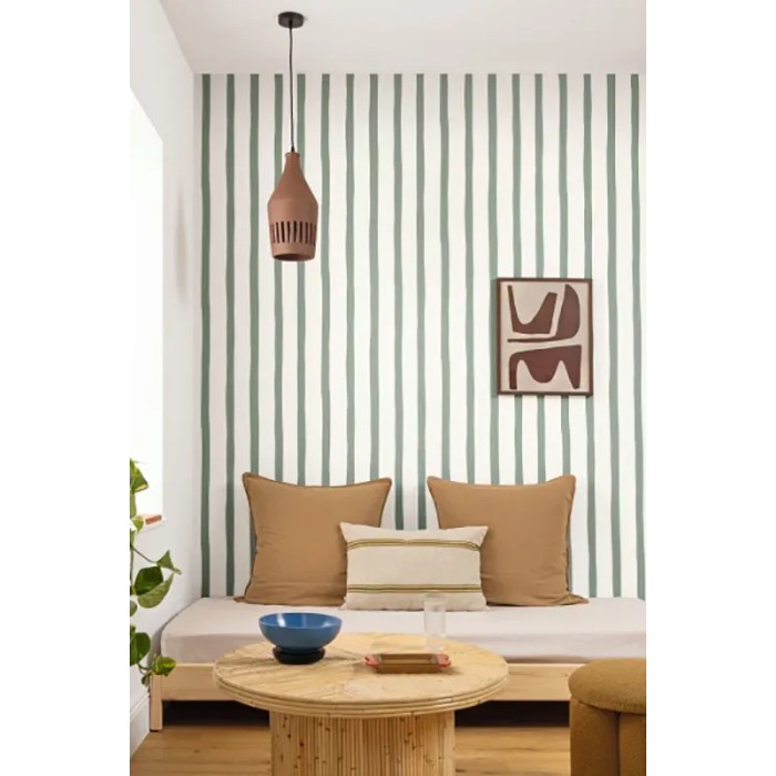 Papel pintado rayas sinuosas verdes - Caselio Wild 104950718