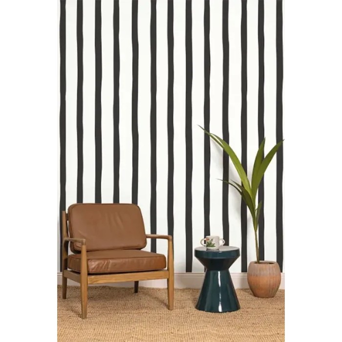 Papel pintado rayas sinuosas blanco y negro - Caselio Wild 104950967