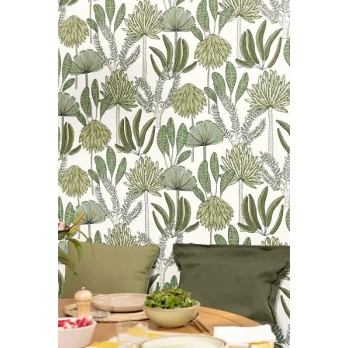 Caselio|Papier peint tropical palmiers verts|Moderne
