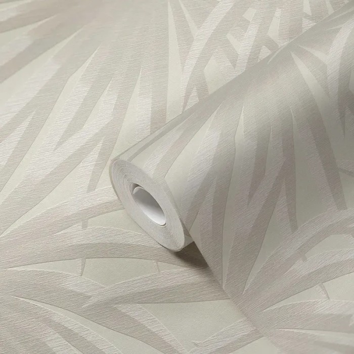 As Creation|Papel pintado hojas de palma crema, gris|Papel Pintado
