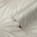 As Creation|Papel pintado hojas de palma crema, gris|Papel Pintado