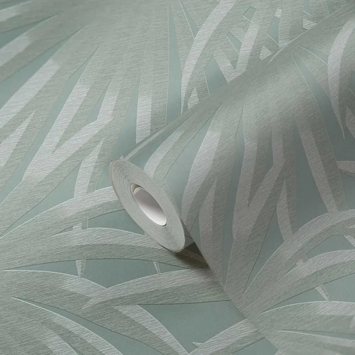 As Creation|Wallpaper mint green palm leaves|Wallpaper