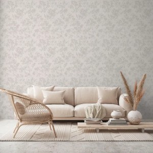 Eijffinger|Papel pintado ondas en relieve beige escandinavo|Romántico 2