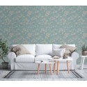 As Creation|Wallpaper romantic-style flowers in blue, turquoise|Wallpaper