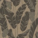 As Creation|Papier Peint feuilles bananier marron, doré, noir|Papier Peint