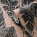 As Creation|Wallpaper banana leaves brown, gold, black|Wallpaper