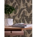 As Creation|Papier Peint feuilles de bananier beige, noir, doré|Papier Peint