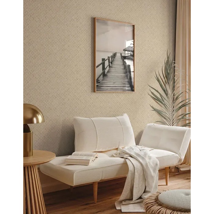 Papel pintado africano estilo boho étnico beige, dorado - As Creation Jade 395051