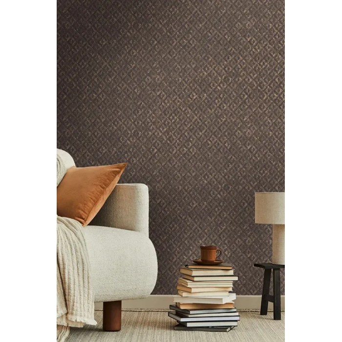 As Creation|Papel pintado patrón africano étnico marrón, negro|Papel Pintado