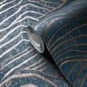 As Creation|Papier Peint oriental moderne bleu, doré|Papier Peint
