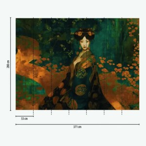 Grandeco|Modern pine landscape green wallpaper|Figurative 2