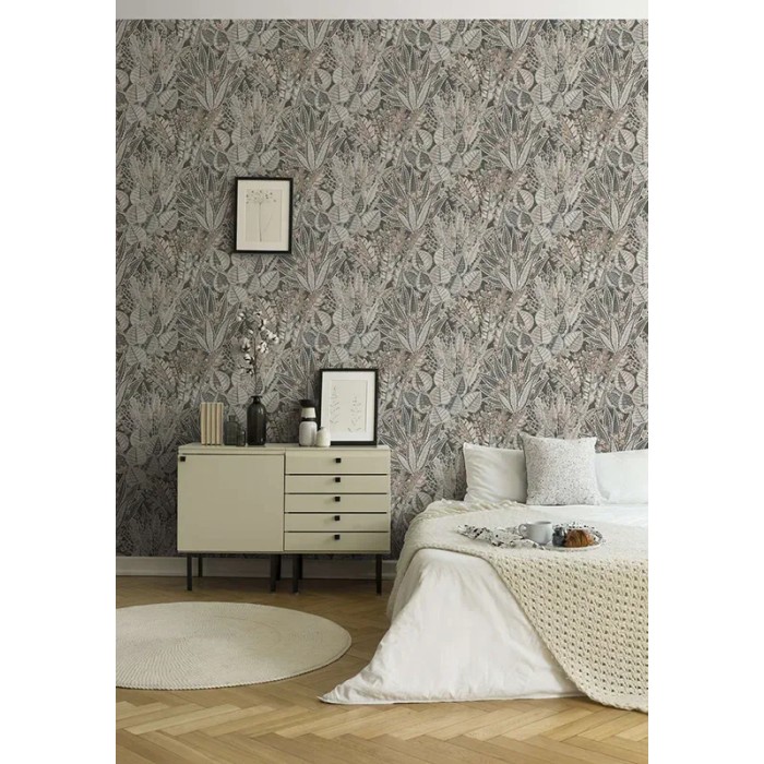 As Creation|Wallpaper floral style boho flowers in beige, gray|Floral