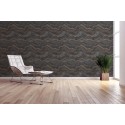 As Creation|Wallpaper porous black rock, gold|Contemporary