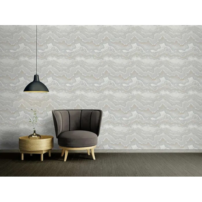 As Creation|Wallpaper porous rock texture gray, gold|Modern