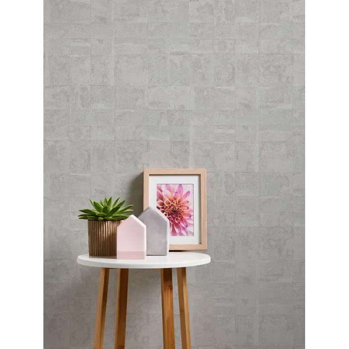 As Creation|Tapete zeitgenössisches Naturstein Hellgrau|Steinimitat