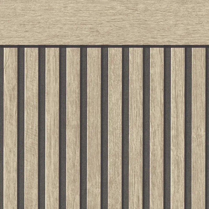 As Creation|Papel pintado friso madera escandinavo beige, marrón|Imitacion Madera