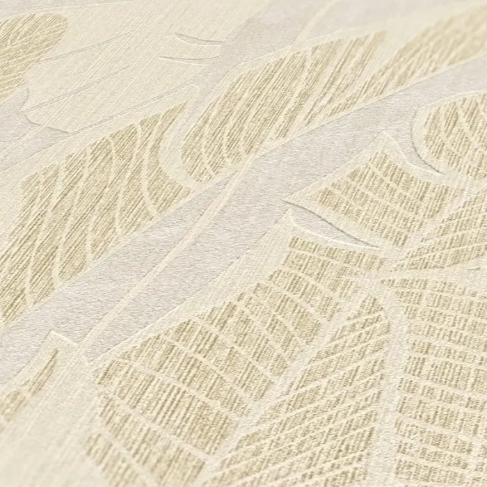 As Creation|Wallpaper banana leaves jungle white cream, gold|Wallpaper