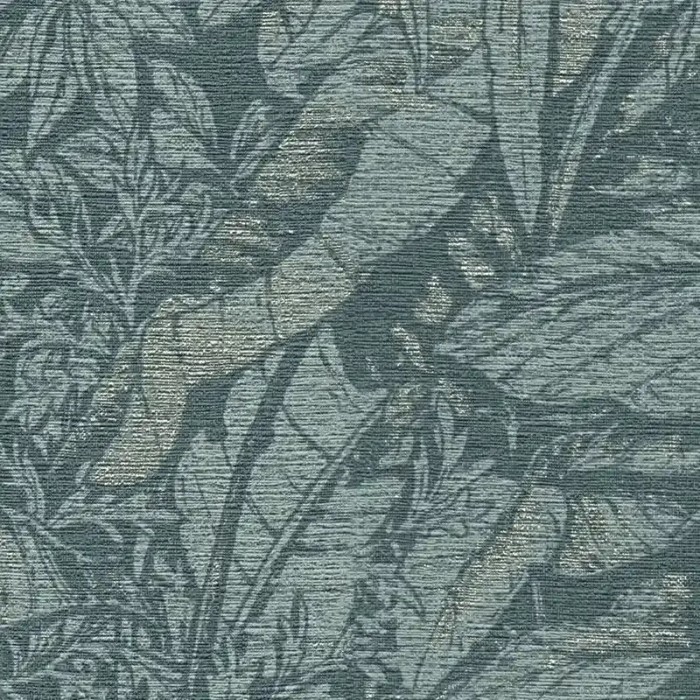 As Creation|Wallpaper wild blue petrol plants, green|As Creation