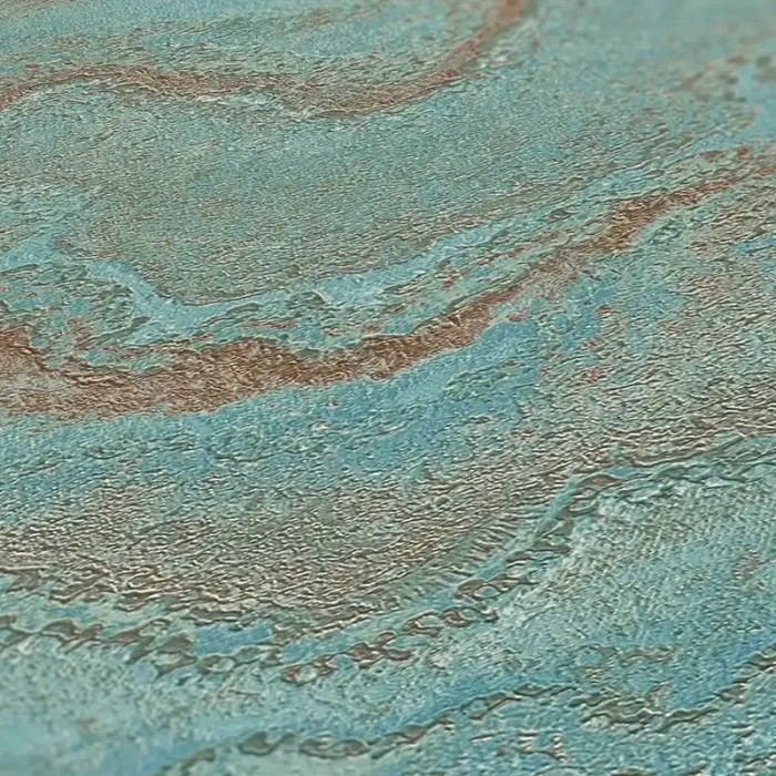 As Creation|Contemporary turquoise porous rock wallpaper|Wallpaper