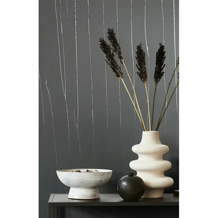 Marburg|Tapete mit anthrazitfarbenen metallischen Falten|Zeitgenössisch