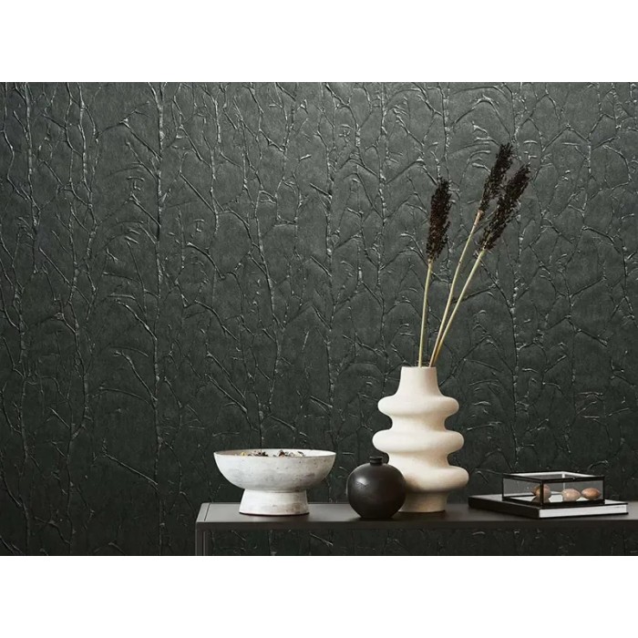 Marburg|High-end anthracite floral wallpaper|Wallpaper