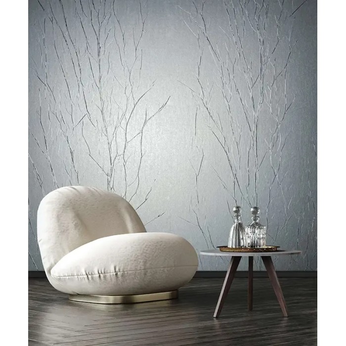 Marburg|Wallpaper high-end silver, tree branches|Contemporary