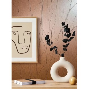 Papeldecor|Tropical wallpaper with orange-toned palm leaves and parrots|Wallpaper 2